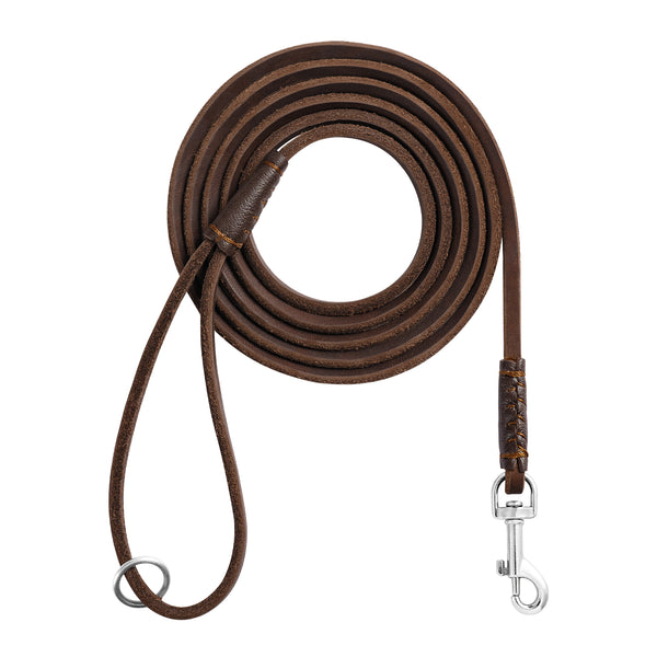 6Ft Genuine Leather Dog Leash - Super Thin and Lightweight